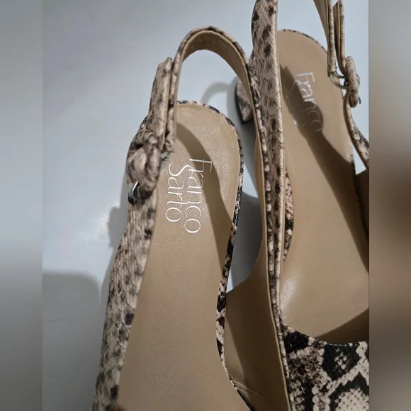 Franco Sarto Women's Snake Print Slingback Flats Size 10 - Picture 2 of 7